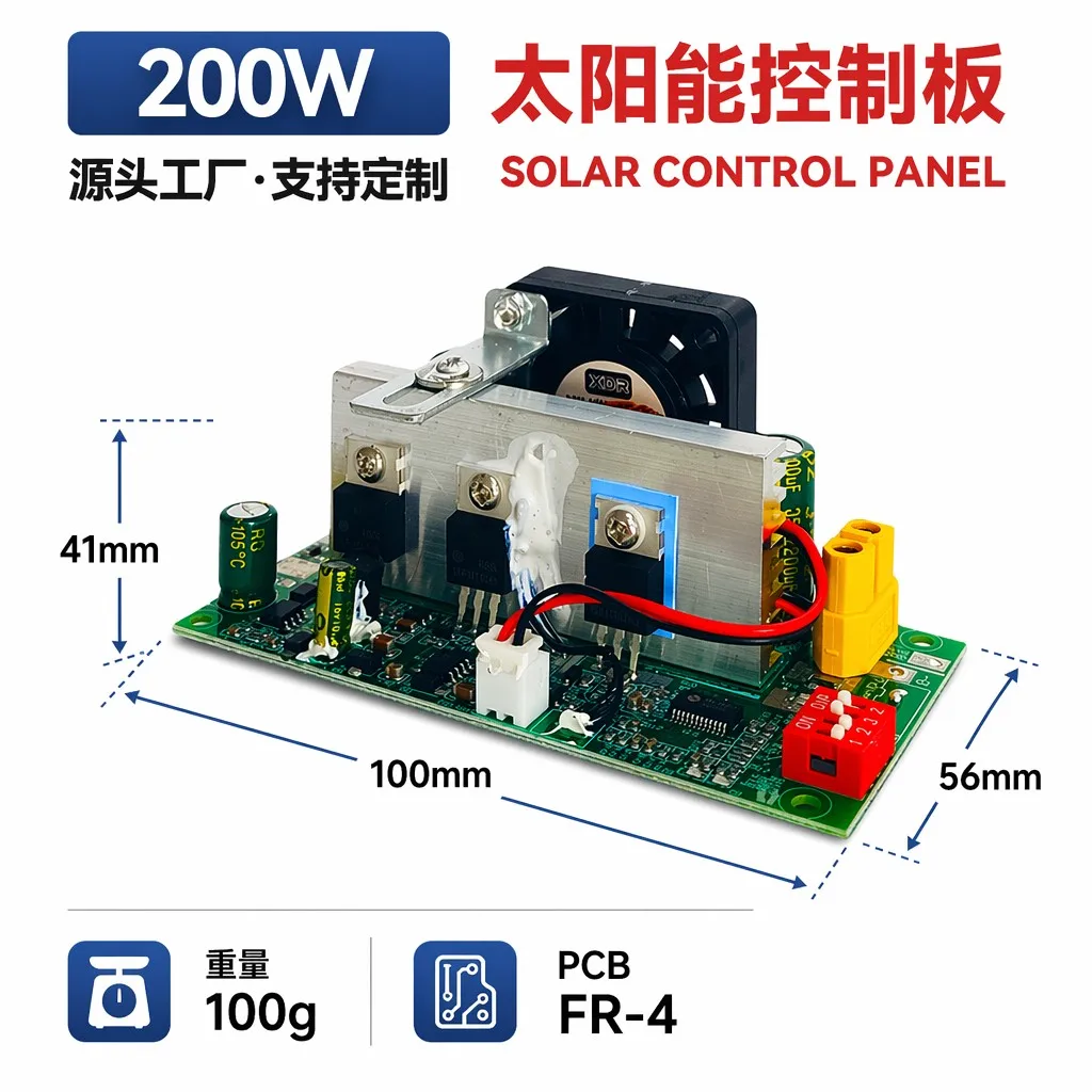 200W 15A MPPT Solar Charge Controller 12V/24V/48V/60V Auto PCBA with Remote Monitoring for Solar+Storage Home System
