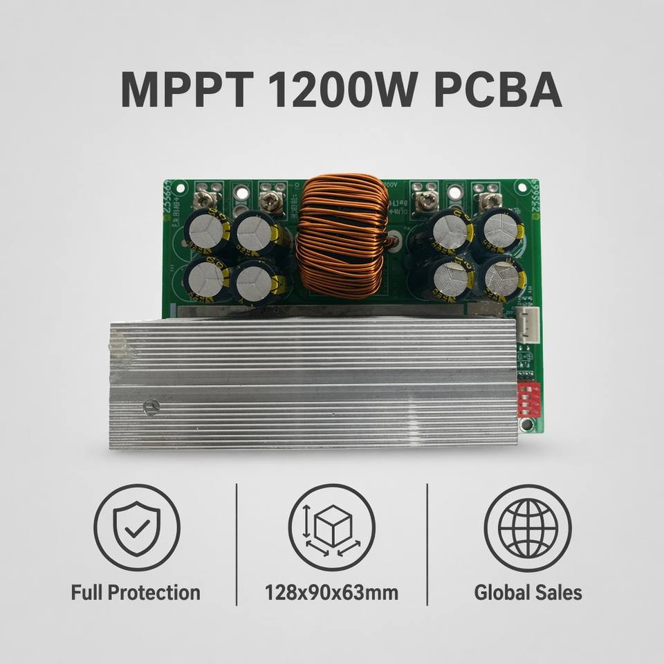 1200W 40A MPPT Solar Charge Controller 12V/24V/48V/60V Auto PCBA with Remote Monitoring for Solar+Storage Home System