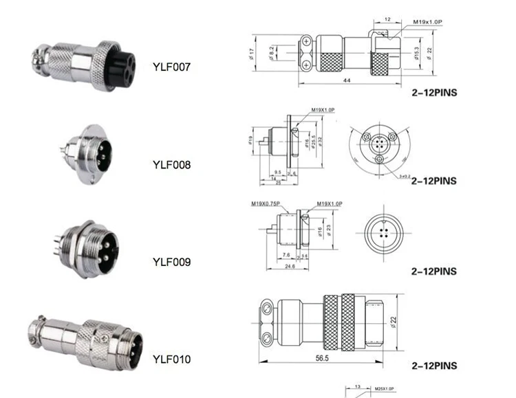 2/3/4/5/6/7/8/9/10 Pin Circular Aviation Socket Plugs Wire Panel Mount Connectors GX12 GX14 GX16 GX20 Connectors DXZP SC