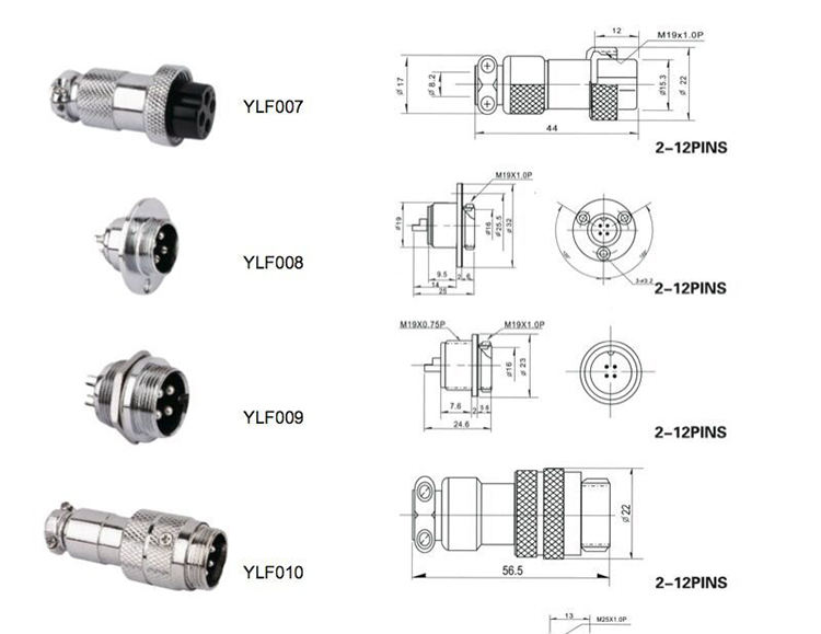 2/3/4/5/6/7/8/9/10 Pin Circular Aviation Socket Plugs Wire Panel Mount Connectors GX12 GX14 GX16 GX20 Connectors DXZP SC