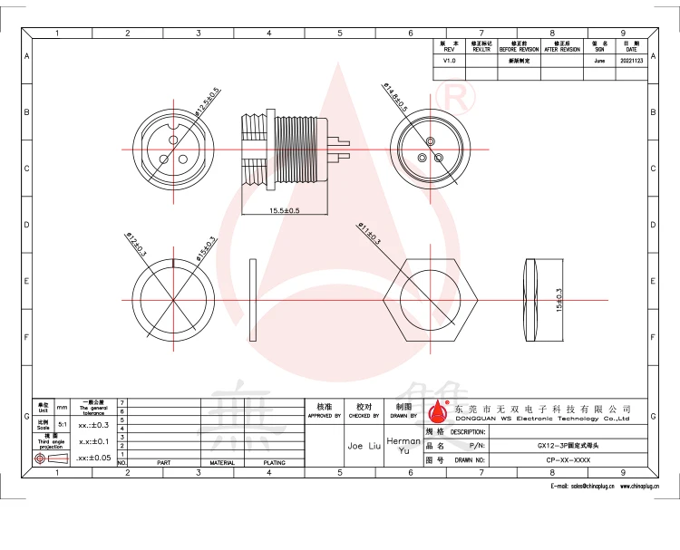 GX12 3P Connectors Threaded Connectors Aviation Plugs Circular Connectors Power Supply Connectors for Aviation Cable DXZP SC