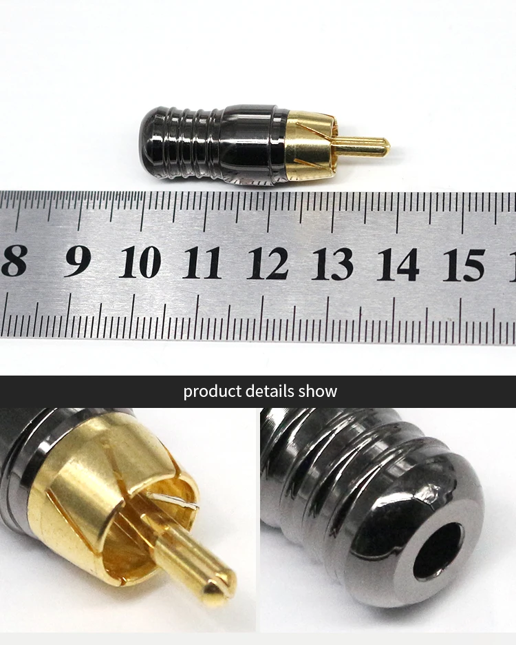 Good Quality RCA Connectors Gold Plated RCA Plugs Solder Type RCA Connectors Hi-end Audio Male Plugs for Amplifier Cable