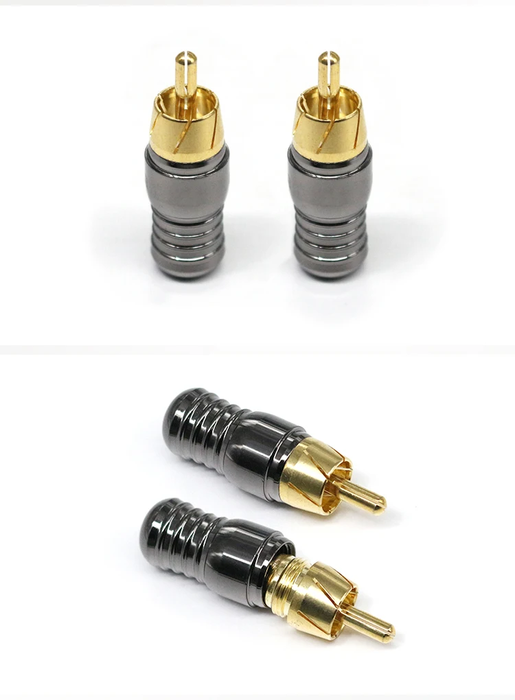 Good Quality RCA Connectors Gold Plated RCA Plugs Solder Type RCA Connectors Hi-end Audio Male Plugs for Amplifier Cable