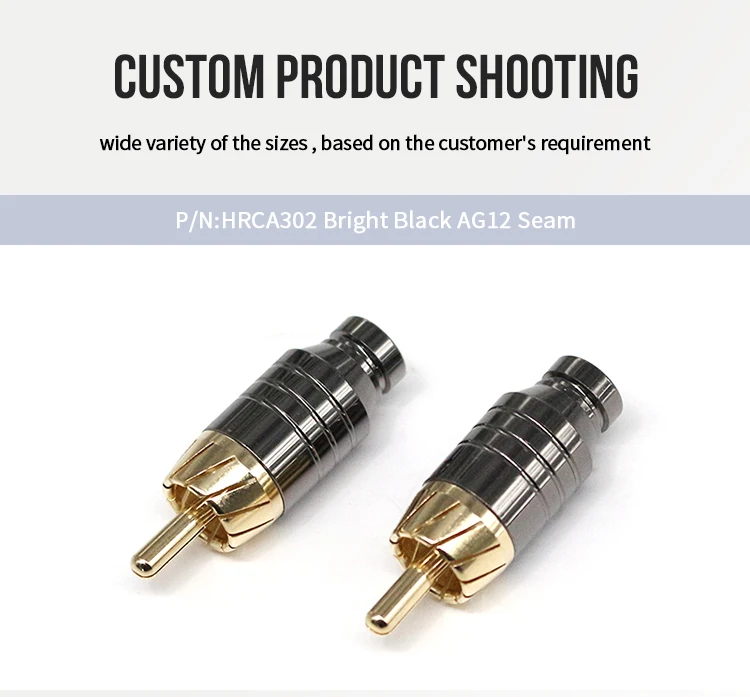 Gold Plated RCA Male Plugs Hi-end Audio Connectors Gold Plated Copper RCA Plug Audio Cable Male Connectors Adapter Welding