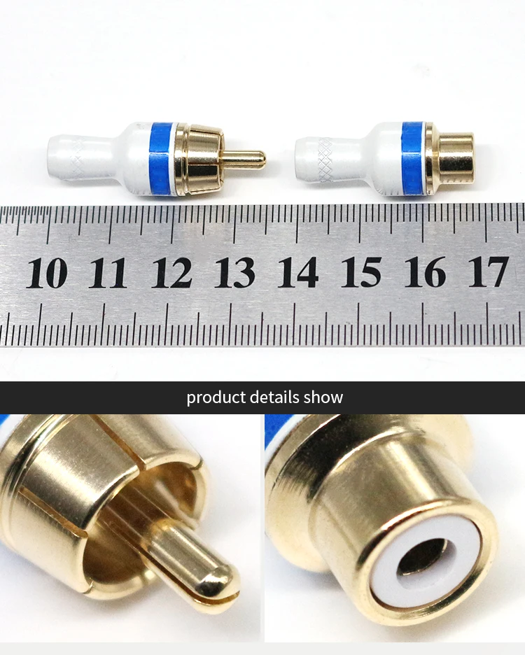 Professional Factory High Quality Gold Plated RCA Plugs RCA Sockets Assembly RCA Connectors Gold Plated Audio Connectors