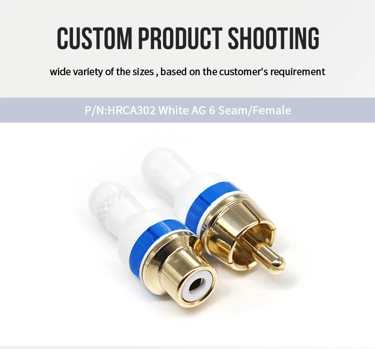 Professional Factory High Quality Gold Plated RCA Plugs RCA Sockets Assembly RCA Connectors Gold Plated Audio Connectors