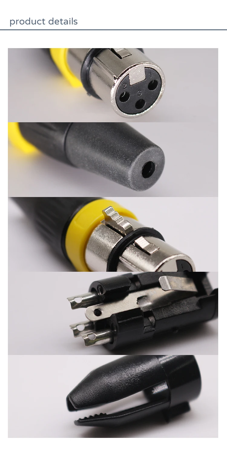 WS ELECTRONIC Hot Sale XLR Connectors 3 Pin Solder Type Connectors Audio 3-8 Pins XLR Female Jacks for Electric Speaker Cable