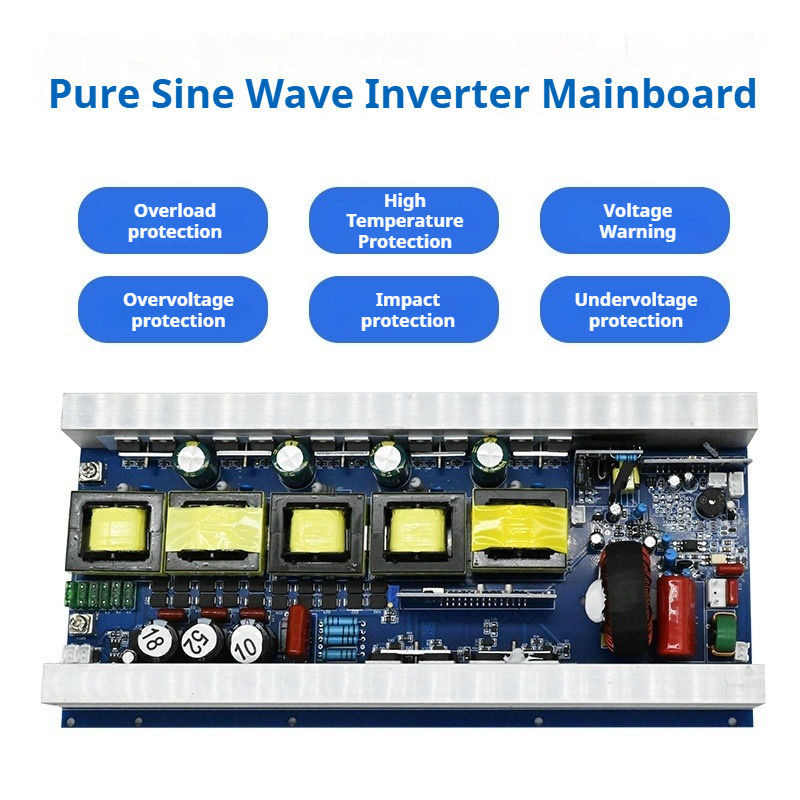 Pure Sine Wave Inverter Main Board 12V 24V 48V to AC 220V High Efficiency 90% for DIY Portable Power Station Solar Camping Drive
