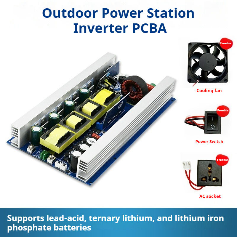 Pure Sine Wave Inverter Main Board 12V 24V 48V to AC 220V High Efficiency 90% for DIY Portable Power Station Solar Camping Drive