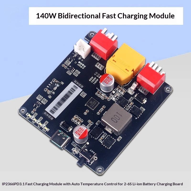 IP2366 140W Bidirectional Fast Charging Module 2-6S Li-ion LiFePO4 Battery Charger Board PD 3.1 28V 5A High Power Buck-Boost