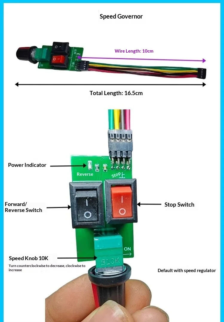 BLDC Motor Controller 750W 30V 12V 24V Sensorless 3 Phase Brushless DC Motor Driver Board 30A with Speed Controller