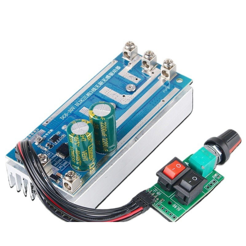 BLDC Motor Controller 750W 30V 12V 24V Sensorless 3 Phase Brushless DC Motor Driver Board 30A with Speed Controller