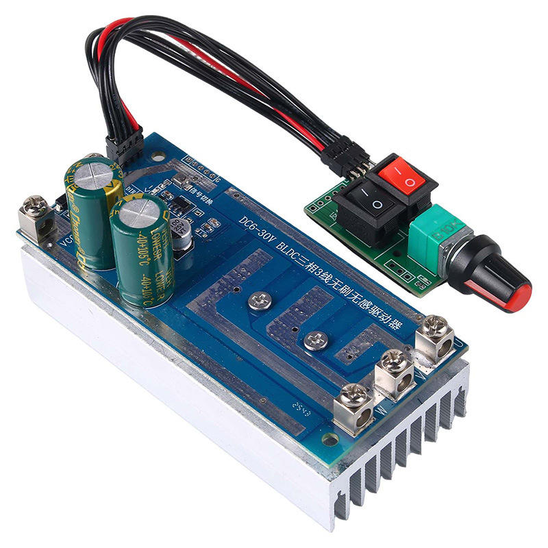 BLDC Motor Controller 750W 30V 12V 24V Sensorless 3 Phase Brushless DC Motor Driver Board 30A with Speed Controller
