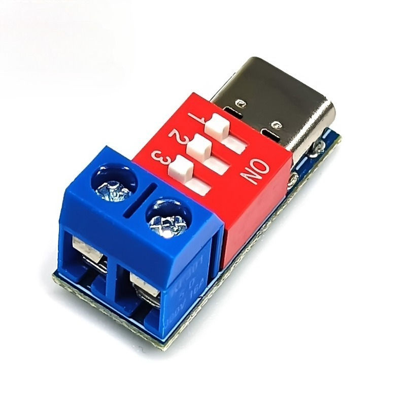 5A Multi-Protocol PD QC Fast Charge Trigger Module DC 5V-20V Adjustable Voltage Sink PCBA for LED Power Supply Stability Test