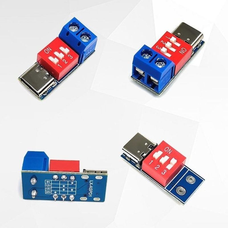 5A Multi-Protocol PD QC Fast Charge Trigger Module DC 5V-20V Adjustable Voltage Sink PCBA for LED Power Supply Stability Test