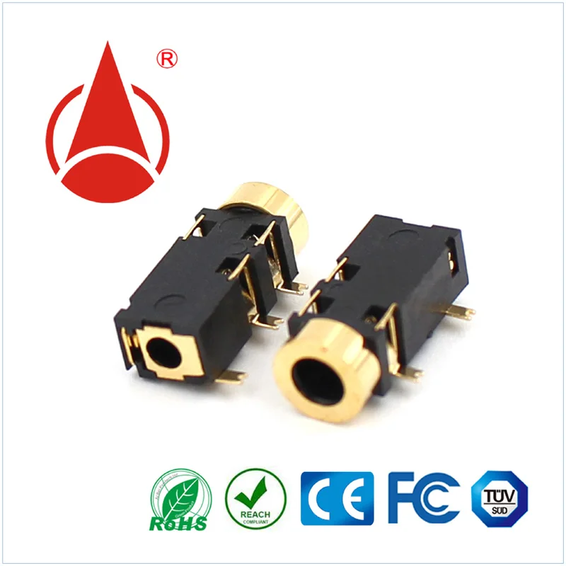 Gold 3.5mm 4 5 6 7-pin Pcb Mount Female Headphone Audio Jack Socket