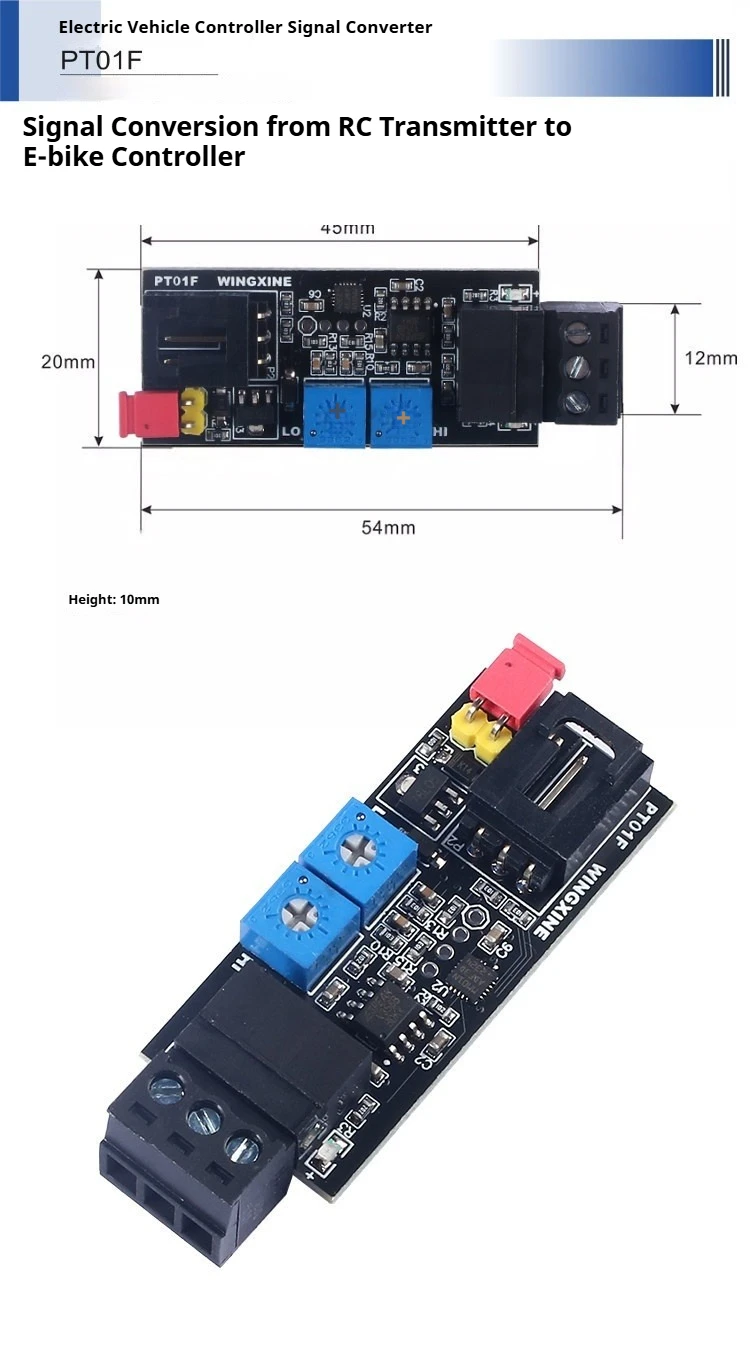 PT01F E-bike Controller Modified for RC Remote Control Throttle Reverse Signal Brushless Motor Controller Module 7-15V