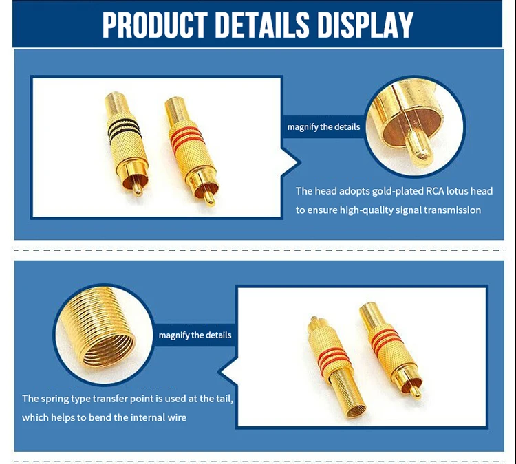 Gold Plated Adapter  3.5mm Male to 6.5mm Female Connector 1/8 Inch Stereo TRS Mini Jack 3.5 mm Male Plug Connector