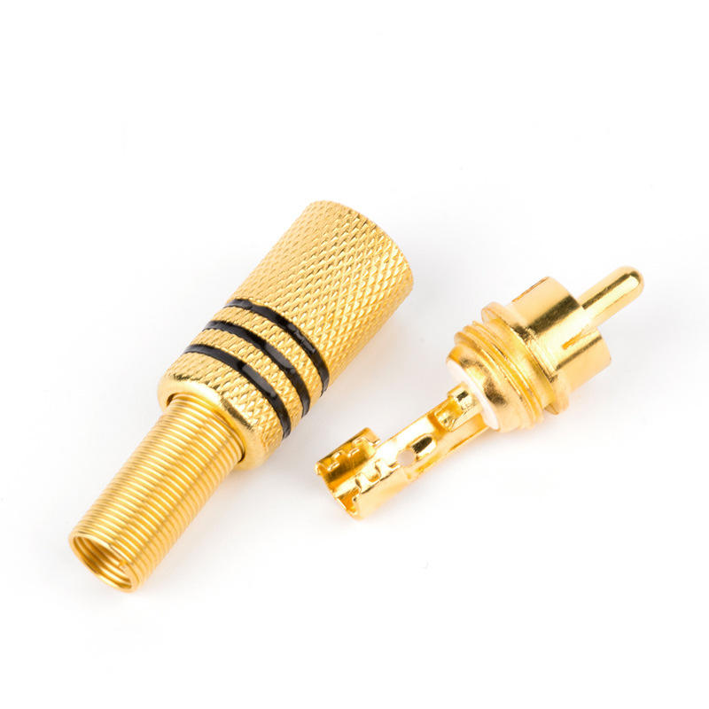 High-Performance Gold Plated RCA Jacks Welding Plugs Zinc Alloy Male Soldering Connectors Mono Audio Connectors for Amplifier