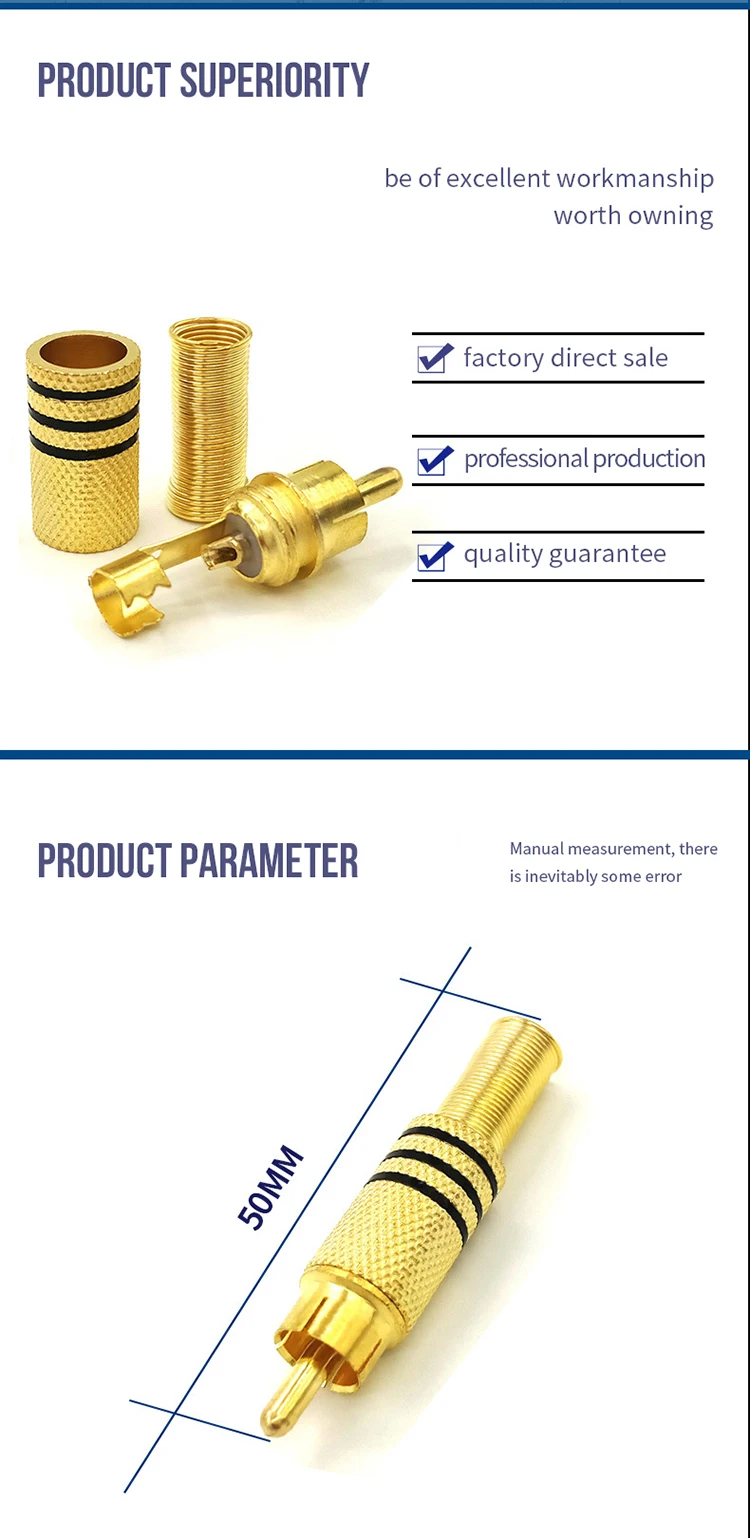 DXZP SC Good Quality RCA Plugs Audio Jacks RCA Connectors AUX DIY Kit for Amplifier DVD Mp3 Mp4 Player Metal RCA Connectors