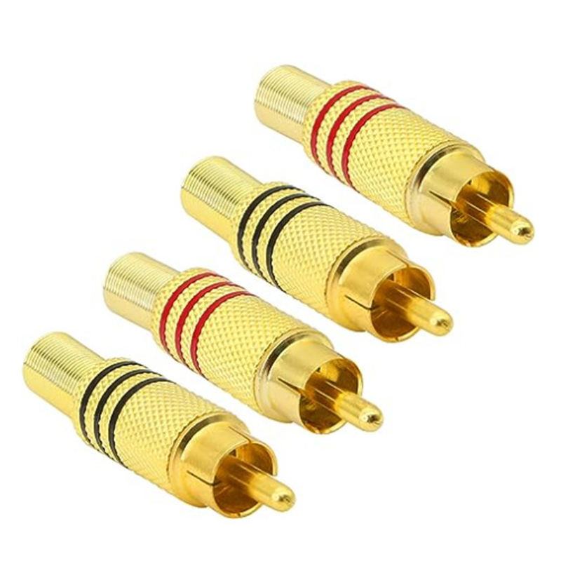 DXZP SC Good Quality RCA Plugs Audio Jacks RCA Connectors AUX DIY Kit for Amplifier DVD Mp3 Mp4 Player Metal RCA Connectors