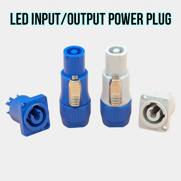 DXZP SC 3 Pins Power-in Power-out PowerCON Chassis Connectors NAC3FCA Grey NAC3FCB Stage Light LED Display Audio Connectors