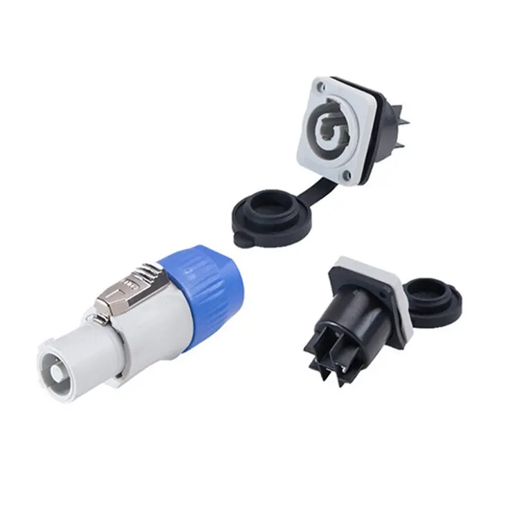 DXZP SC 3 Pins Power-in Power-out PowerCON Chassis Connectors NAC3FCA Grey NAC3FCB Stage Light LED Display Audio Connectors