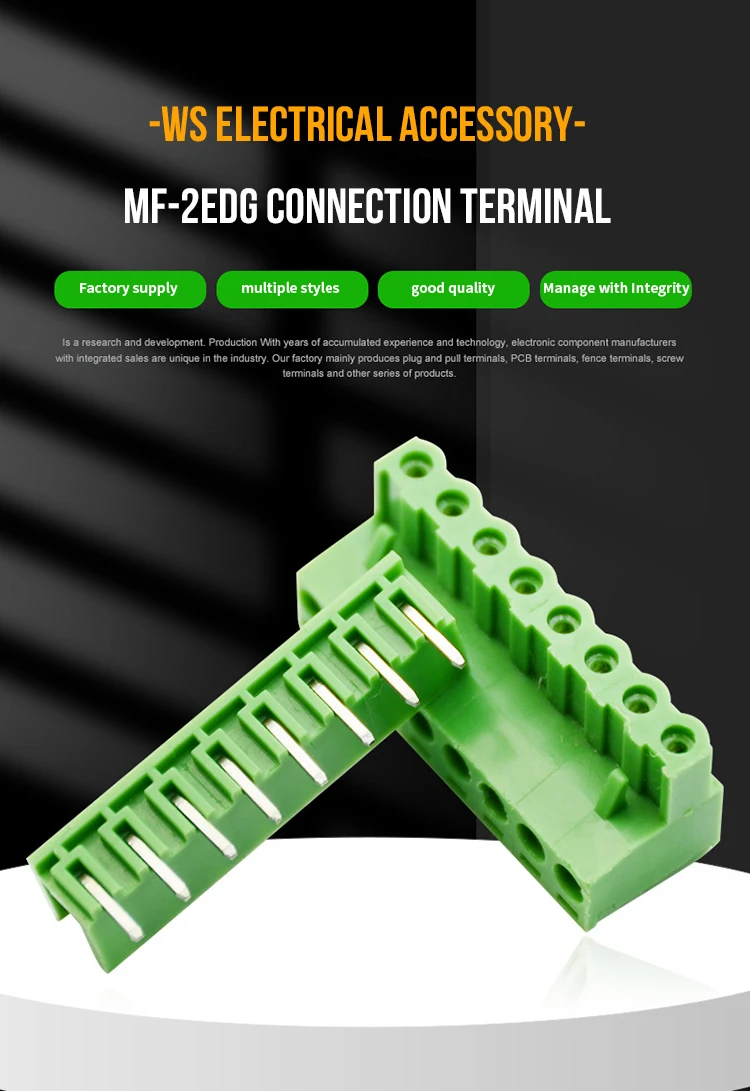 Factory 2EDG2.54 Pitch 2.54mm KF2EDG PCB Screw Terminal Block Connector Plug Pin Header Socket 2/3/4/5/6/7/8/9/10/12p 15EDG-2.54