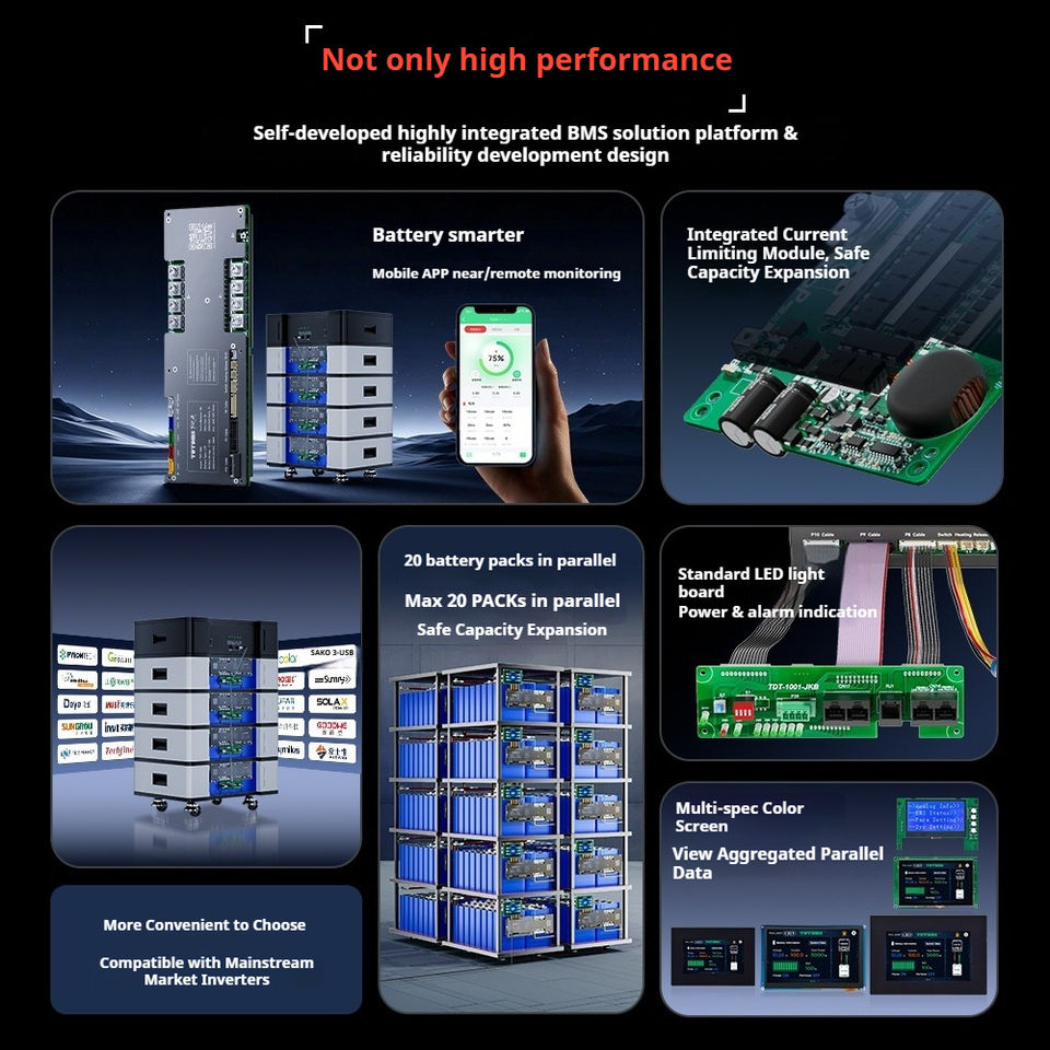 16S 48V 100A 150A 200A Smart BMS with Bluetooth RS485 CAN WiFi for LiFePO4 / Sodium Ion Battery Home Energy Storage System