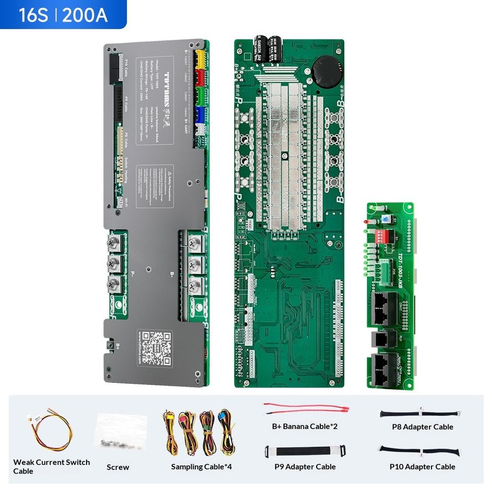 16S 48V 100A 150A 200A Smart BMS with Bluetooth RS485 CAN WiFi for LiFePO4 / Sodium Ion Battery Home Energy Storage System