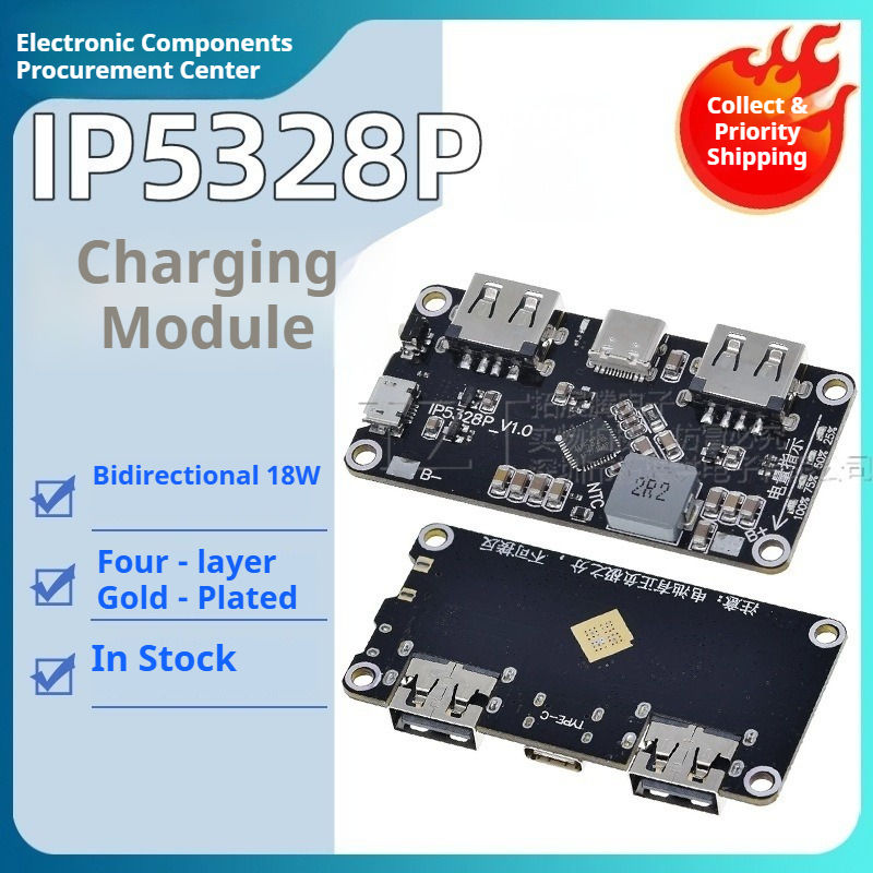 IP5328P Bidirectional Fast Charge Power Bank Mainboard 3.7V to 5V 9V 12V Boost Module 4-Port USB-C PD QC 3.0 DIY PCBA Module