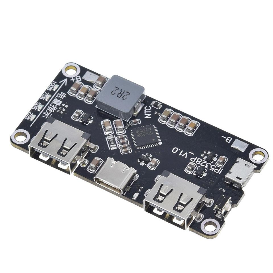 IP5328P Bidirectional Fast Charge Power Bank Mainboard 3.7V to 5V 9V 12V Boost Module 4-Port USB-C PD QC 3.0 DIY PCBA Module