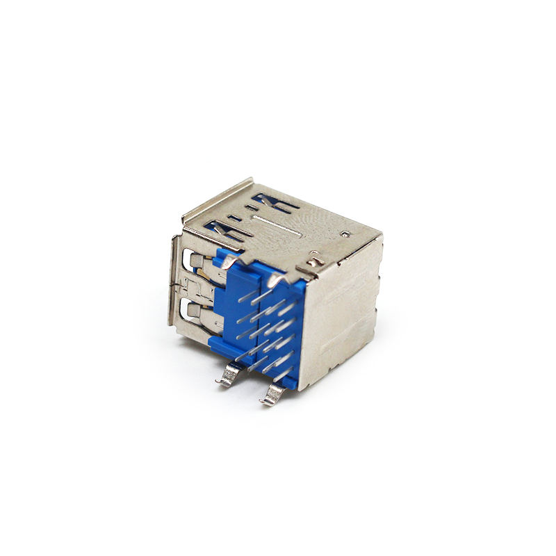 Good Quality PCB USB a Male Connectors 3.0 Type-A Dual Port Female Jack 90 Degree USB a Type Female Sockets for Computer
