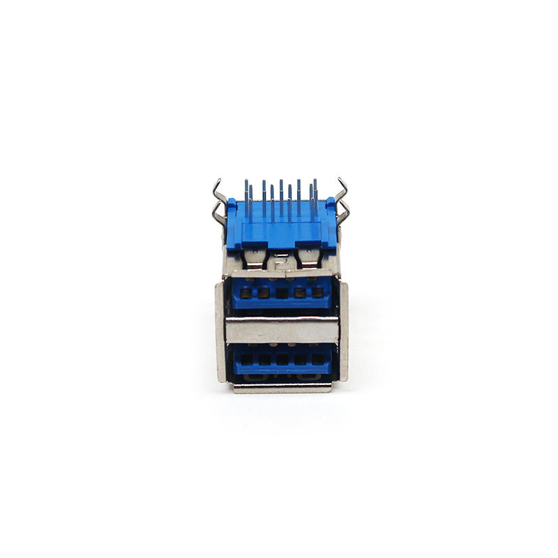 Good Quality PCB USB a Male Connectors 3.0 Type-A Dual Port Female Jack 90 Degree USB a Type Female Sockets for Computer