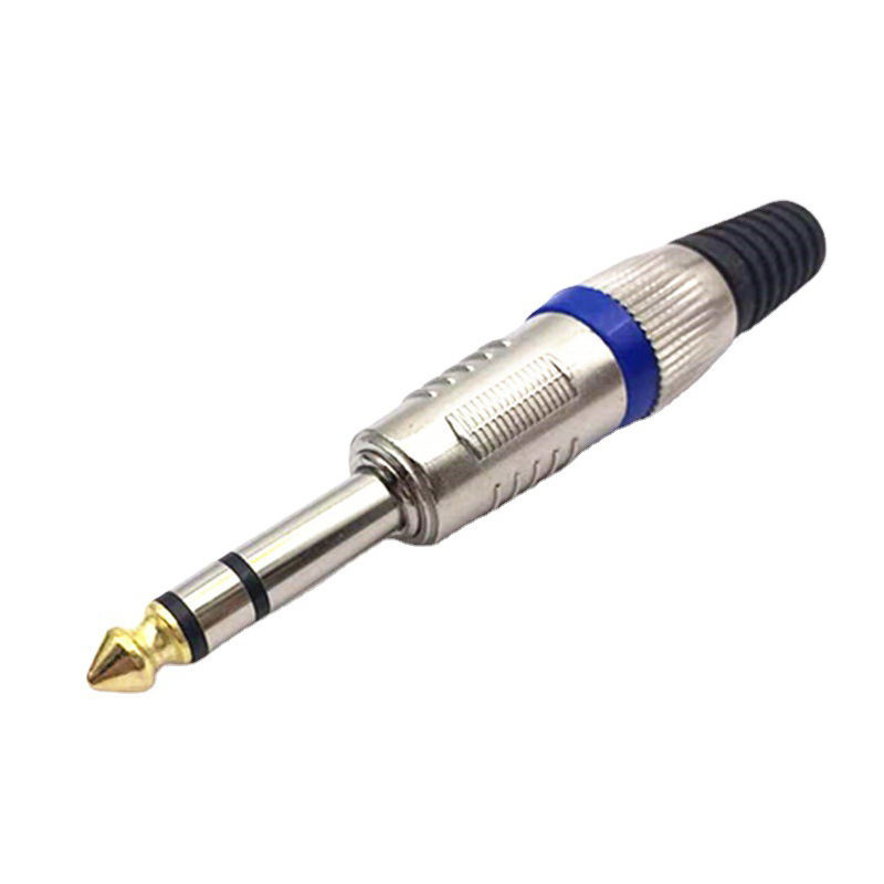 Factory Hot Sale Nickel-Plated Knurled Headset 6.35mm Small Two-Core Plugs 6.3mm Mono Audio Cable Connectors for Amplifier Cable