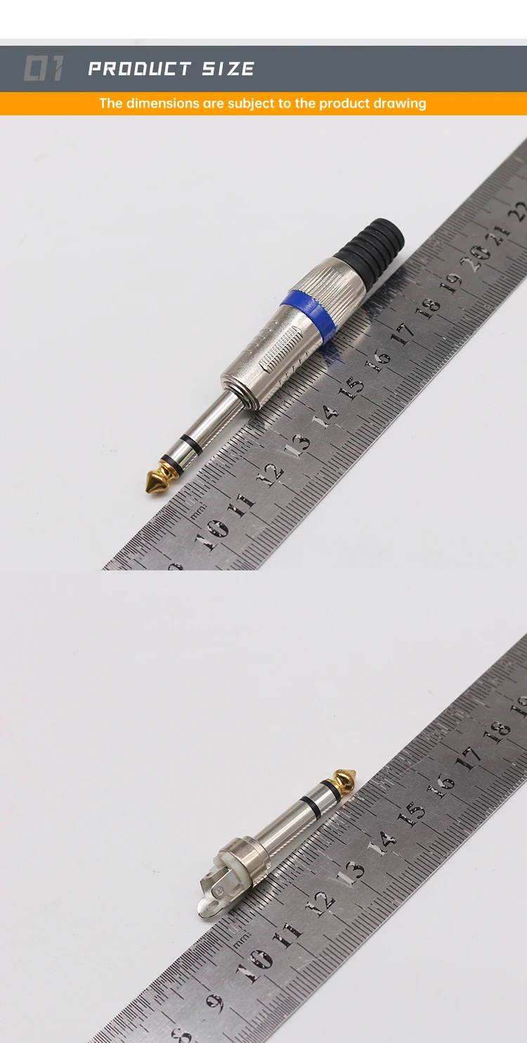 Good Quality 6.35mm Connector Audio Plug Jack 6.5 Amplifier Microphone Plugs 1/4" Male Plug to RCA Female Jack Audio Connectors
