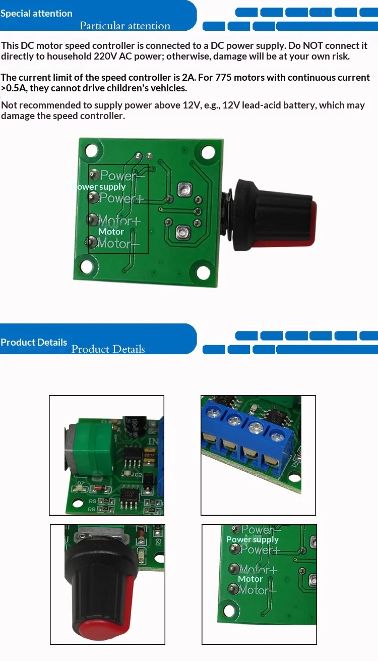 PWM DC Motor Speed Controller 3V 12V 24V 35V 5A Adjustable Voltage Regulator Switch Module with LED Dimmer Function PCBA Board