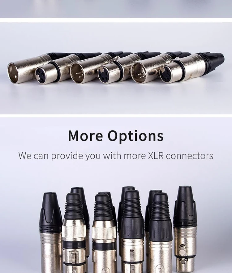 Factory Hot Sale Assembly XLR Connectors Speaker Plugs Easy Solder Type Nickel Plated Audio Connectors for Amplifier Cable