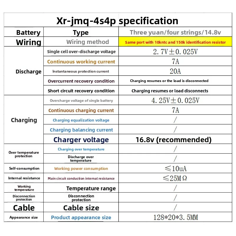 4S Single-Output 148V Solar 18650 Lithium Battery Protection Board with 7A Balancing and Overcharge/Overcurrent Protection