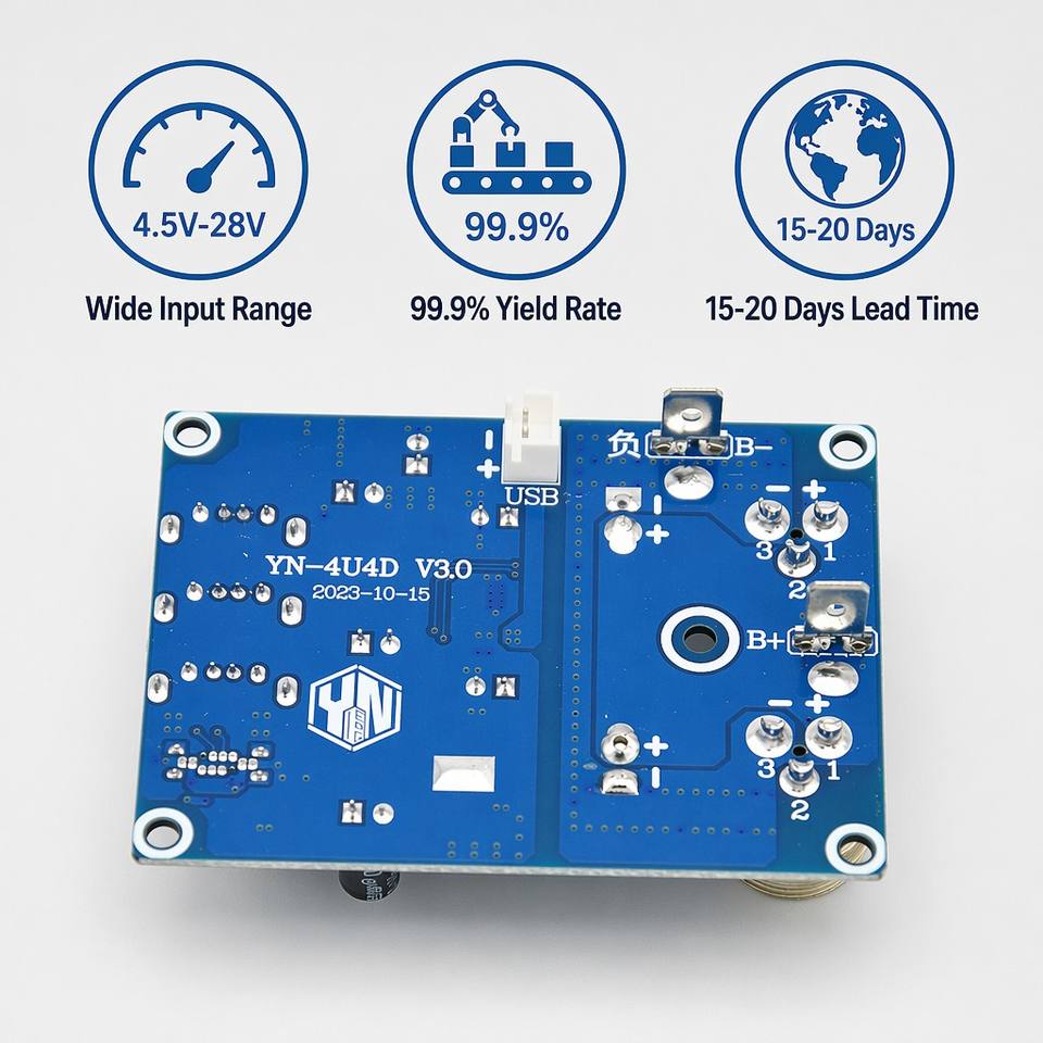 4-Port USB 4-Channel Fast Charging PCBA Board QC PD Power Bank Module Circuit PCB FR-4 for Outdoor Power Station Inverter DIY