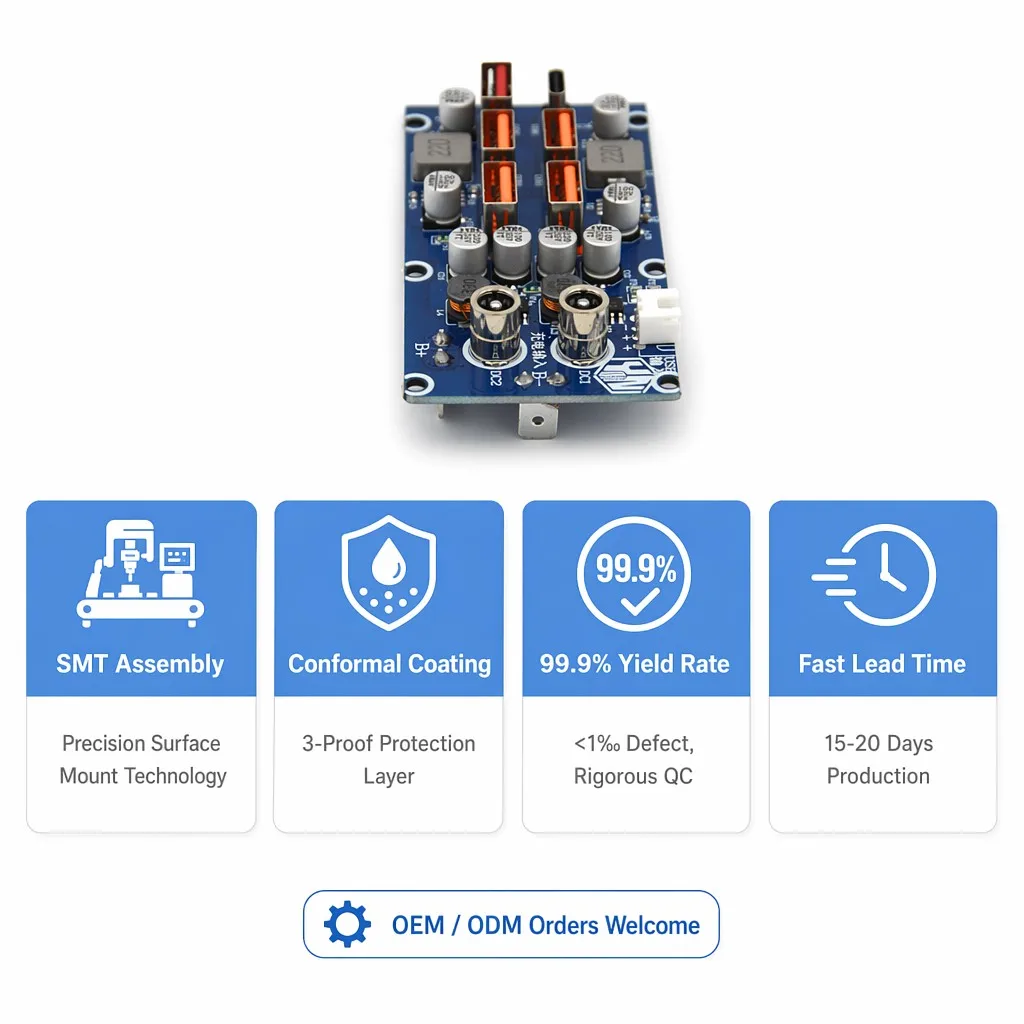 6-Port USB Fast Charging PCBA Board QC3.0 18W PD 20W Power Bank Module Circuit PCB FR-4 DC 9-30V for Outdoor Energy Storage