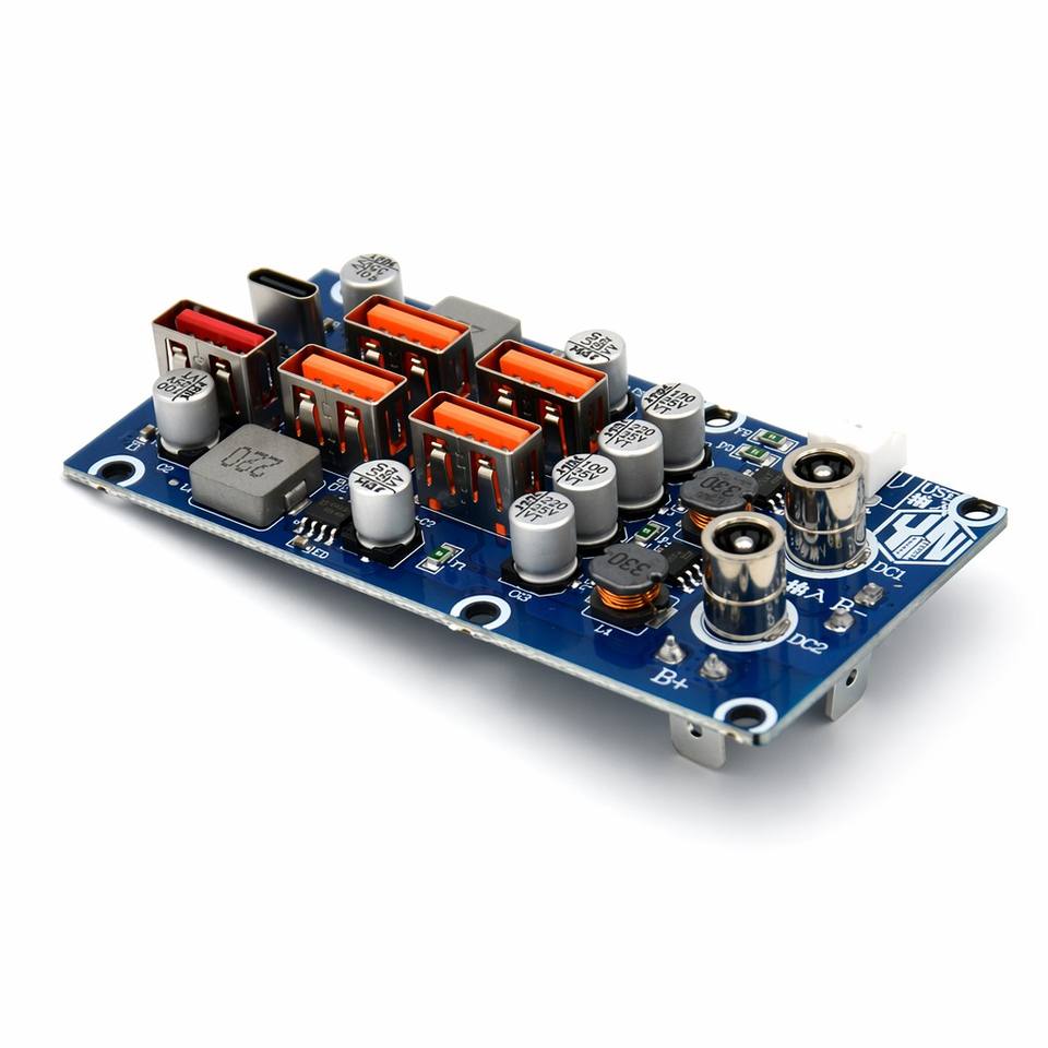 6-Port USB Fast Charging PCBA Board QC3.0 18W PD 20W Power Bank Module Circuit PCB FR-4 DC 9-30V for Outdoor Energy Storage